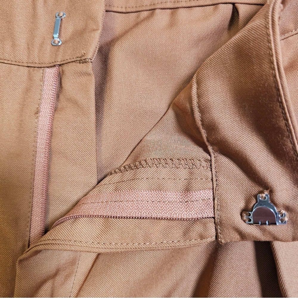 Cupshe Rust Brown Wide-Leg Pleated High Rise Trouser Pants Size Large  Fall Lg - Picture 7 of 13